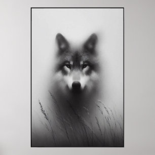 Stille wolf onder Bleek licht Poster