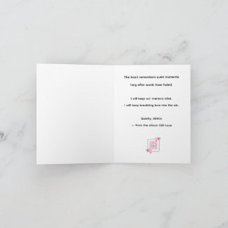 Stilletjes, Van Binnen Uit – MemoryUs Lyric Card Bedankkaart