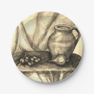 Stilleven Aangepast document Borden 7 in Papieren Bordje