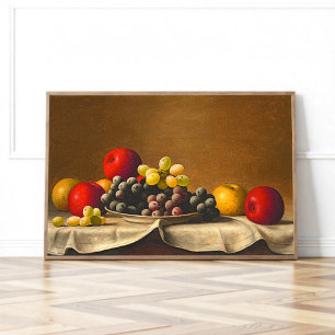 Stilleven, Appels, Druiven, Barton Stone Hays Poster