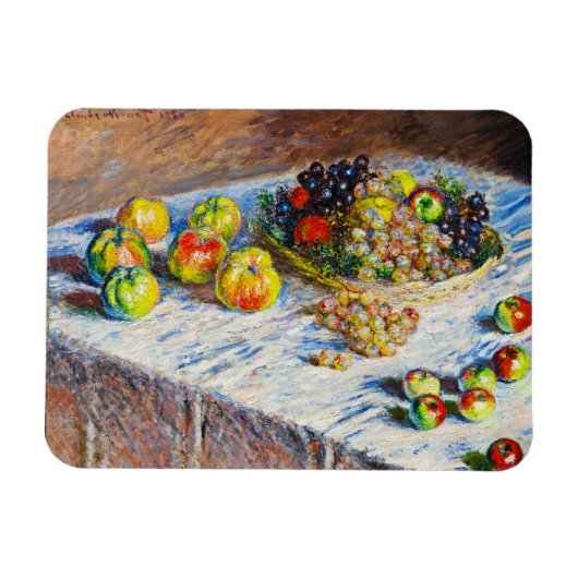 Stilleven - Appels en druiven Claude Monet Magneet (Horizontaal)