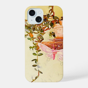 Stilleven Aquarellen Pothos en Vlinder iPhone 15 Hoesje