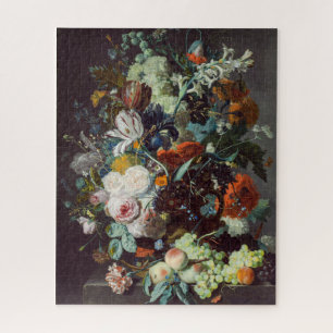 Stilleven bloemen en fruit van Jan van Huysum Legpuzzel