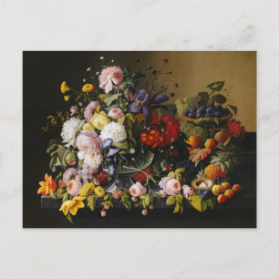 stilleven bloemen en vruchten briefkaart