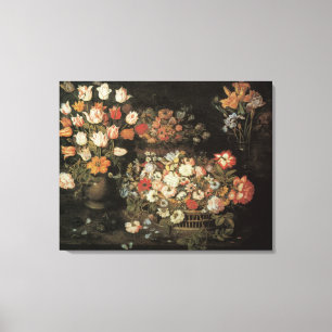 Stilleven bloemen, Floral Baroque Canvas Afdruk