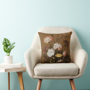 Stilleven Bloemen in Vaas, Vintage Barok Kussen