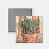 Stilleven Bloempot met Bieslook door Vincent van G Magneet (Voorkant / Achterkant)