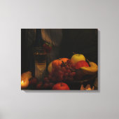 Stilleven / fruit en wijn canvas afdruk (Voorkant)