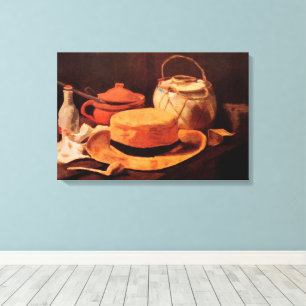 Stilleven Gele Strohoed door Vincent van Gogh Canvas Afdruk
