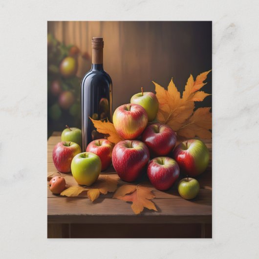 Stilleven, herfstbladeren, briefkaart (Voorkant)