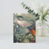 "Stilleven I : Carte postale Slak en Schedel" (Debout devant)