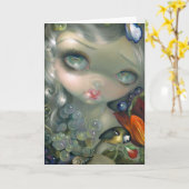 "Stilleven I: " Wenskaart Slak Engelse Schedel Kaart (Gele Bloem)