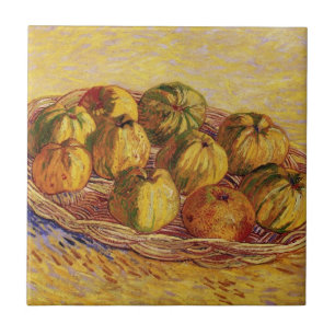 Stilleven, mand met appels door Vincent van Gogh Tegeltje