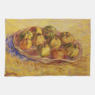 Stilleven, mand met appels door Vincent van Gogh Theedoek