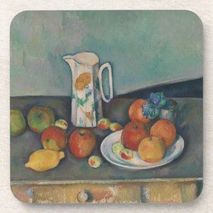 Stilleven, Melkkan en Fruit op een Tafel, Cezanne Bier Onderzetter