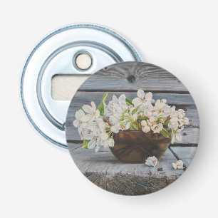 Stilleven met Appelbloesem – Originele Kunstprint Button Flesopener