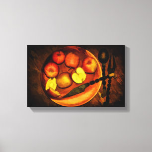 Stilleven met appels canvas afdruk