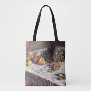 Stilleven met appels en druiven van Claude Monet Draagtas