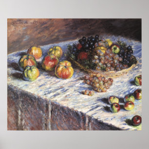 Stilleven met appels en druiven van Claude Monet Poster