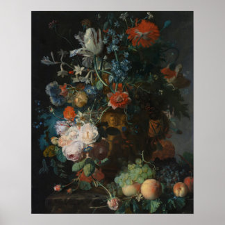 Stilleven met bloemen en fruit Jan van Huysum Poster