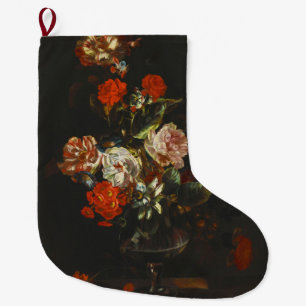 stilleven met bloemen grote kerstsok