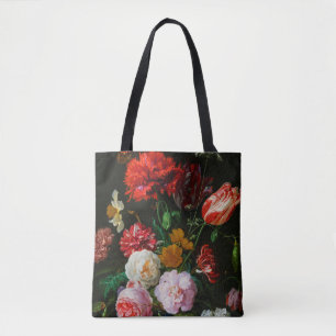 Stilleven met bloemen in een glazen vaas draagtas