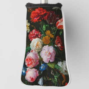 Stilleven met bloemen in een glazen vaas golfheadcover