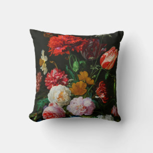Stilleven met bloemen in een glazen vaas kussen