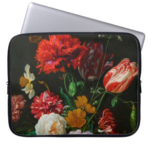 Stilleven met bloemen in een glazen vaas laptop sleeve