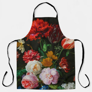 Stilleven met bloemen in een glazen vaas schort