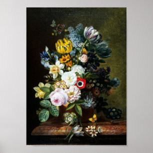 Stilleven met bloemen schilderen poster