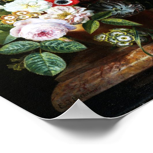 Stilleven met bloemen schilderen poster (Hoek)