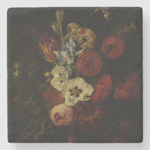 Stilleven met bloemen stenen onderzetter