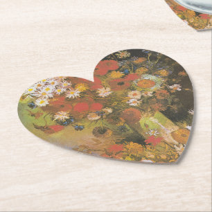 Stilleven met bloemen van Van Gogh Rode klaprozen Kartonnen Onderzetters
