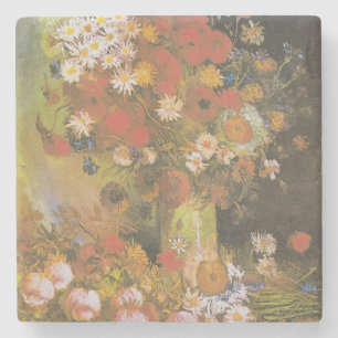 Stilleven met bloemen van Van Gogh Rode klaprozen Stenen Onderzetter