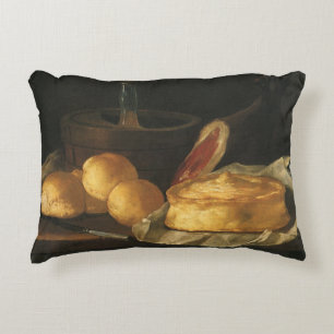 Stilleven met broodtaart en ham, Giuseppe Recco Accent Kussen