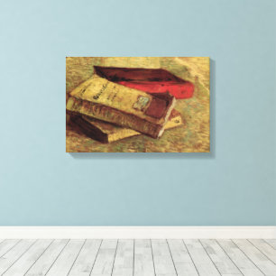 Stilleven met drie boeken van Vincent van Gogh Canvas Afdruk