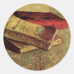 Stilleven met drie boeken van Vincent van Gogh Ronde Sticker