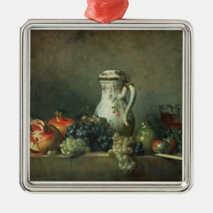 Stilleven met druiven en Pomegranaten, 1763 (olie) Metalen Ornament