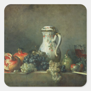 Stilleven met druiven en Pomegranaten, 1763 (olie) Vierkante Sticker