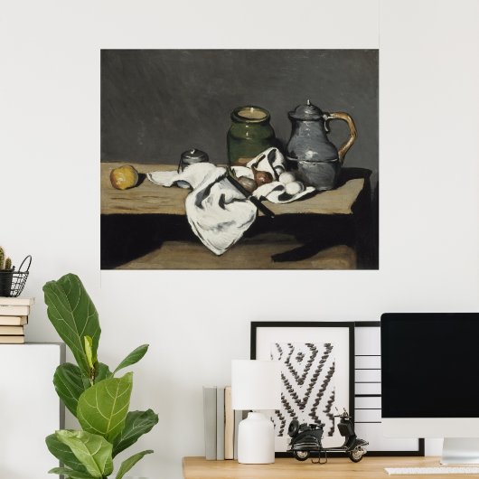  stilleven met een ketel van Paul Cezanne Poster (Thuiskantoor)