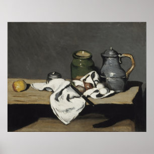  stilleven met een ketel van Paul Cezanne Poster