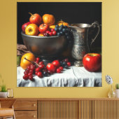 Stilleven met fruit en kruik canvas afdruk (Insitu (Woonkamer))