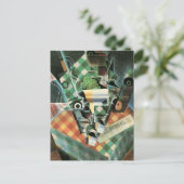 Stilleven met geruit tafelkleed van Juan Gris Briefkaart (Staand voorkant)