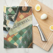 Stilleven met geruit tafelkleed van Juan Gris Theedoek (Quarter Fold)