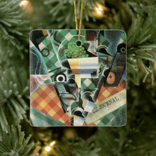 Stilleven met geruite tafelkleed van Juan Gris Keramisch Ornament
