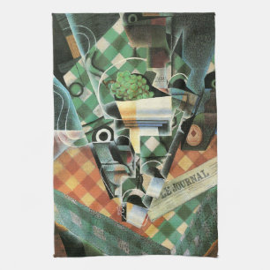 Stilleven met geruite tafelkleed van Juan Gris Theedoek