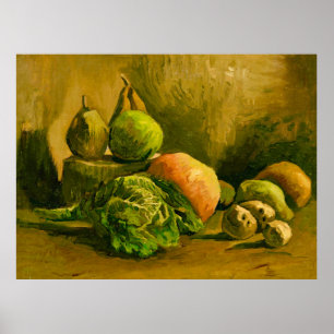 Stilleven met groenten en fruit van Van Gogh Poster