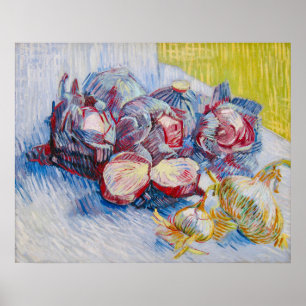 Stilleven met kool en uien van Van Gogh Poster