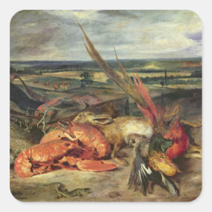 Stilleven met Lobsters, 1826-27 Vierkante Sticker